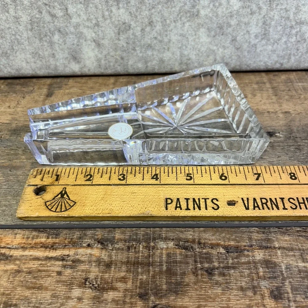 Crystal Clear Lead Crystal‎ Cigar Ashtray Sunburst Cut Made in Poland NIB